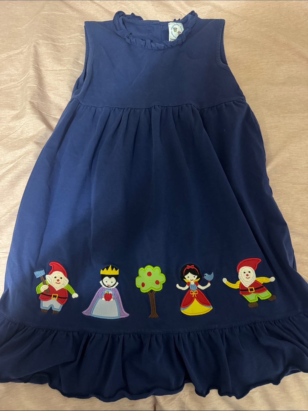 Girls Navy Embroidered Fairytale Sleeveless Dress